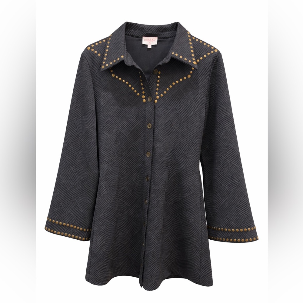 ✨ Ciebon Studded Textured Shirt Dress | Size Medium ✨